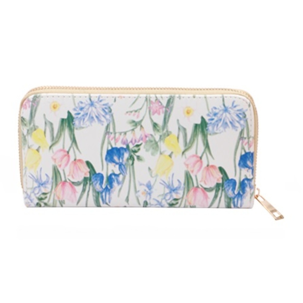 FLORAL SINGLE ZIP WALLET